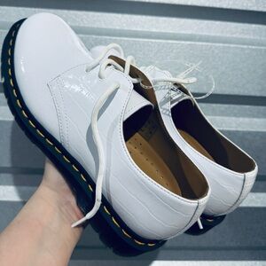 Dr. Martens White Patent Leather Women's Shoes